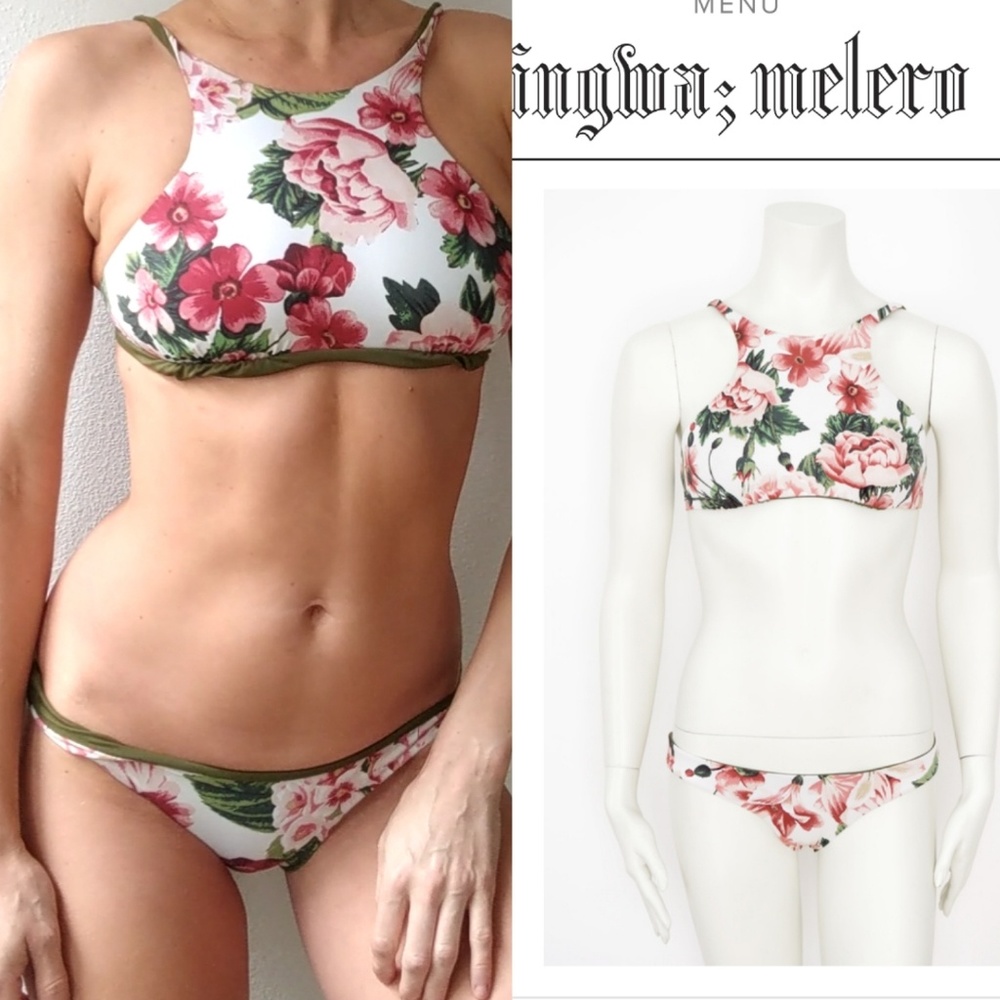 Nwt rare Ingwa Melero peony floral tank bikini s